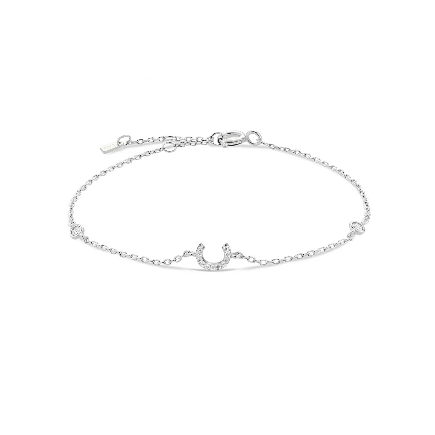 Bracelet avec initiale en strass argent c