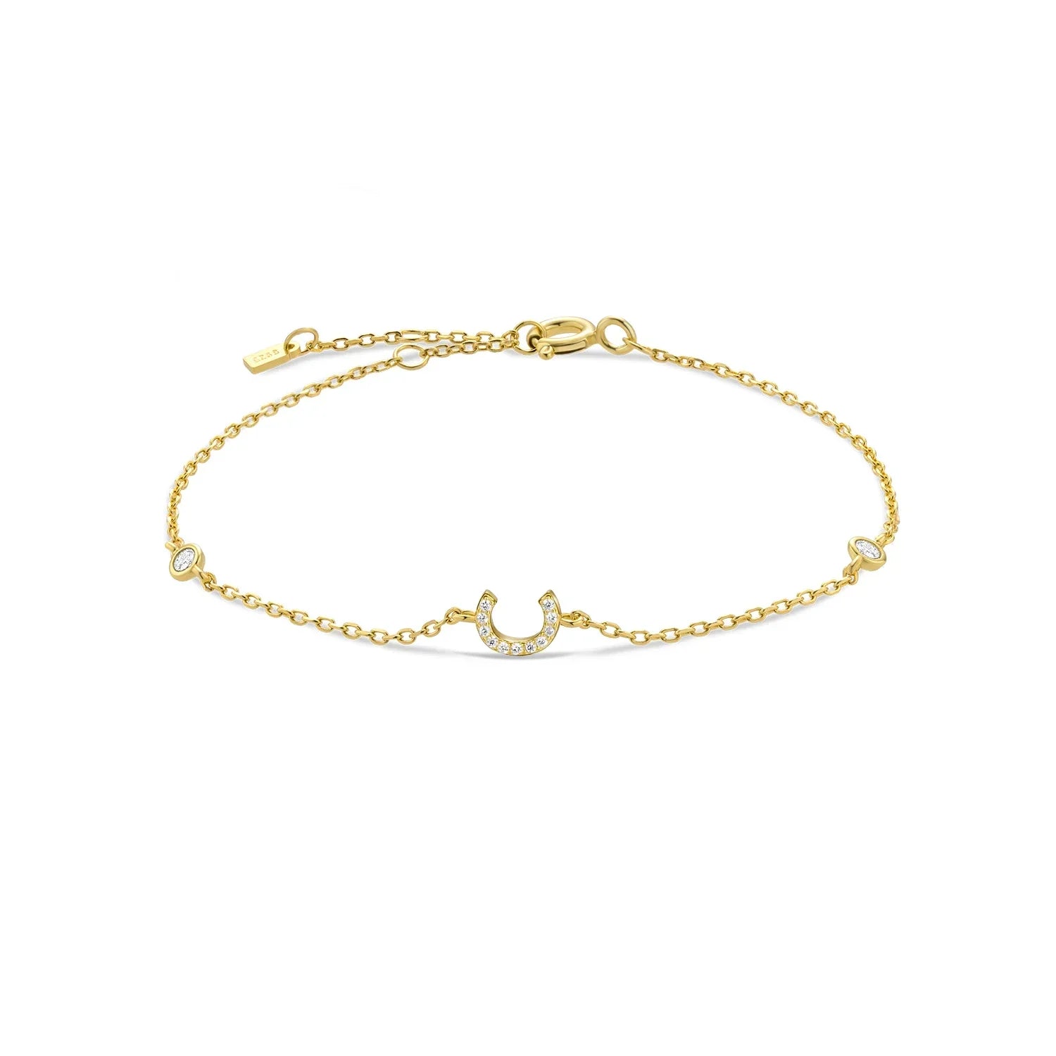 Bracelet avec initiale en strass or c