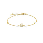 Bracelet avec initiale en strass or g