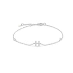 Bracelet avec initiale en strass argent h