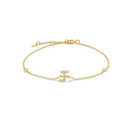Bracelet avec initiale en strass or j