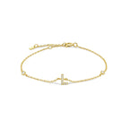 Bracelet avec initiale en strass or l