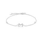 Bracelet avec initiale en strass argent m