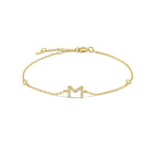Bracelet avec initiale en strass or m