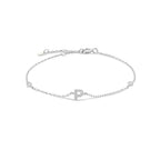 Bracelet avec initiale en strass argent p