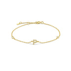 Bracelet avec initiale en strass or p