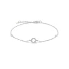 Bracelet avec initiale en strass argent q