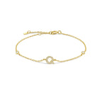 Bracelet avec initiale en strass or q