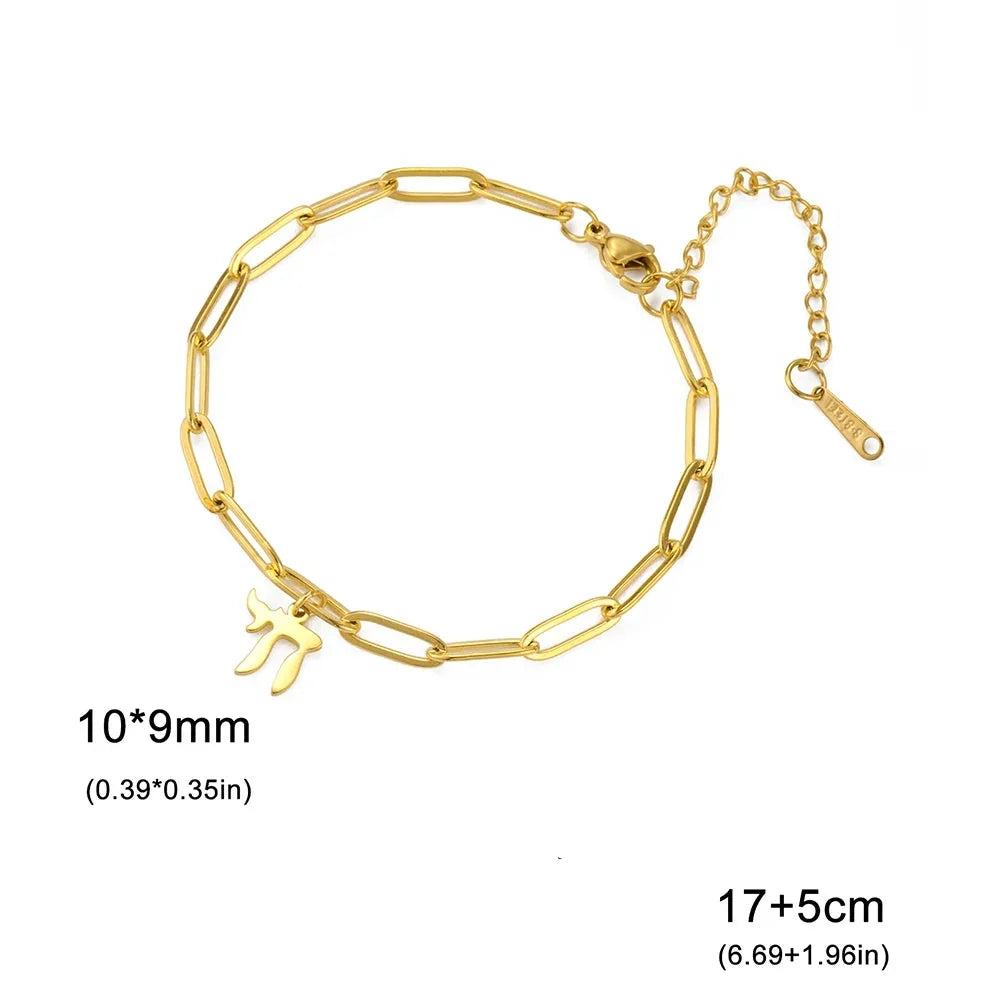 Bracelet avec le symbole de vie juive Chai