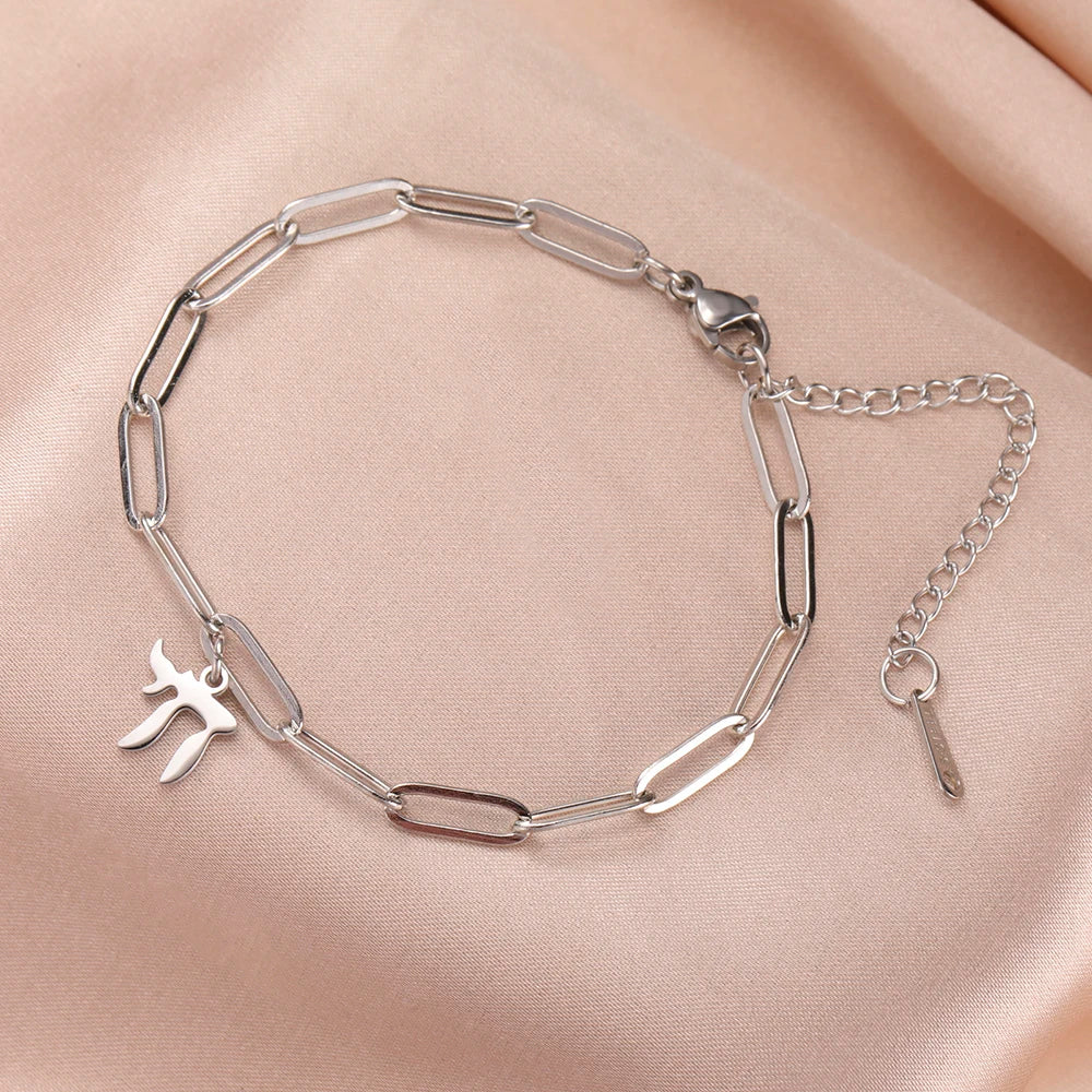 Bracelet avec le symbole de vie juive Chai argent