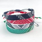 Bracelet avec motifs géométriques Keffiye arabe noir