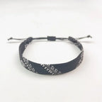 Bracelet avec motifs géométriques Keffiye arabe noir