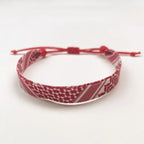 Bracelet avec motifs géométriques Keffiye arabe rouge