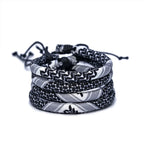 Bracelet avec motifs Keffiye arabe pour homme ou femme noir