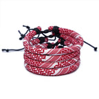 Bracelet avec motifs Keffiye arabe pour homme ou femme rouge