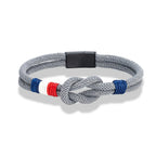 Bracelet avec noeud en corde gris