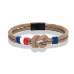 Bracelet avec noeud en corde beige
