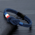 Bracelet avec noeud en corde bleu marine