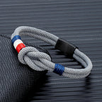 Bracelet avec noeud en corde gris