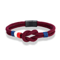 Bracelet avec noeud en corde bordeaux