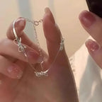 Bracelet avec noeud papillon pour femme argent