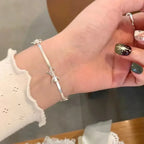 Bracelet avec noeud papillon pour femme argent