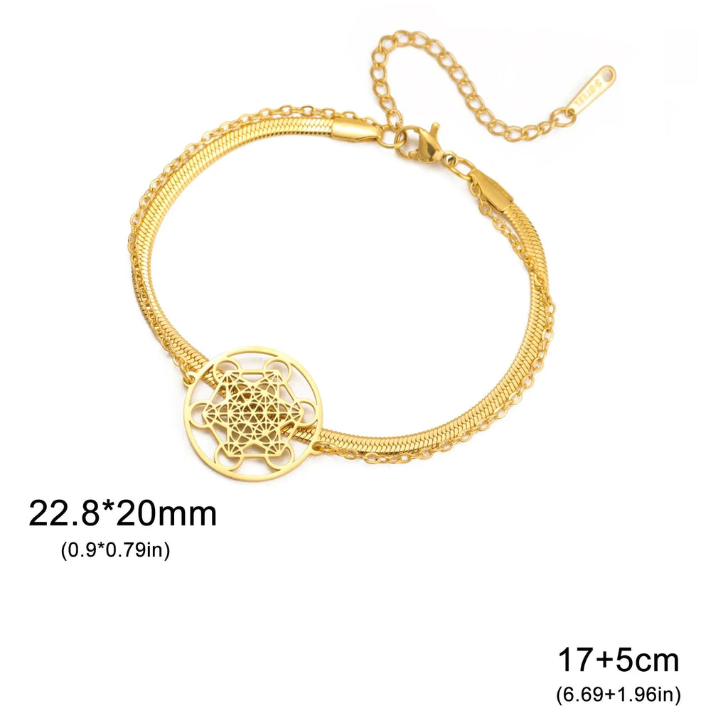 Bracelet with Metatron's Cube Pendant