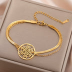 Bracelet with Gold Metatron's Cube Pendant