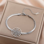 Bracelet with Silver Metatron's Cube Pendant