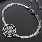 Bracelet with Silver Metatron's Cube Pendant