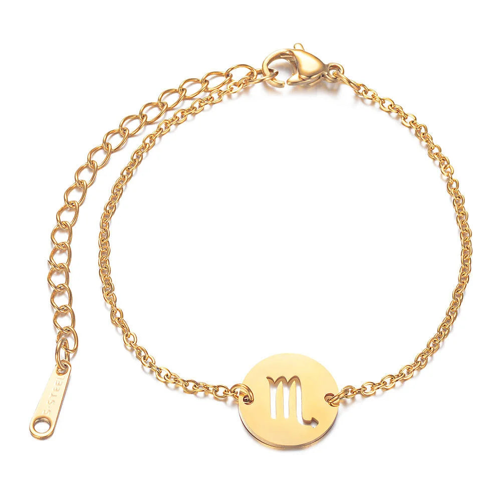 Bracelet with Astrological Zodiac Sign Virgo Pendant