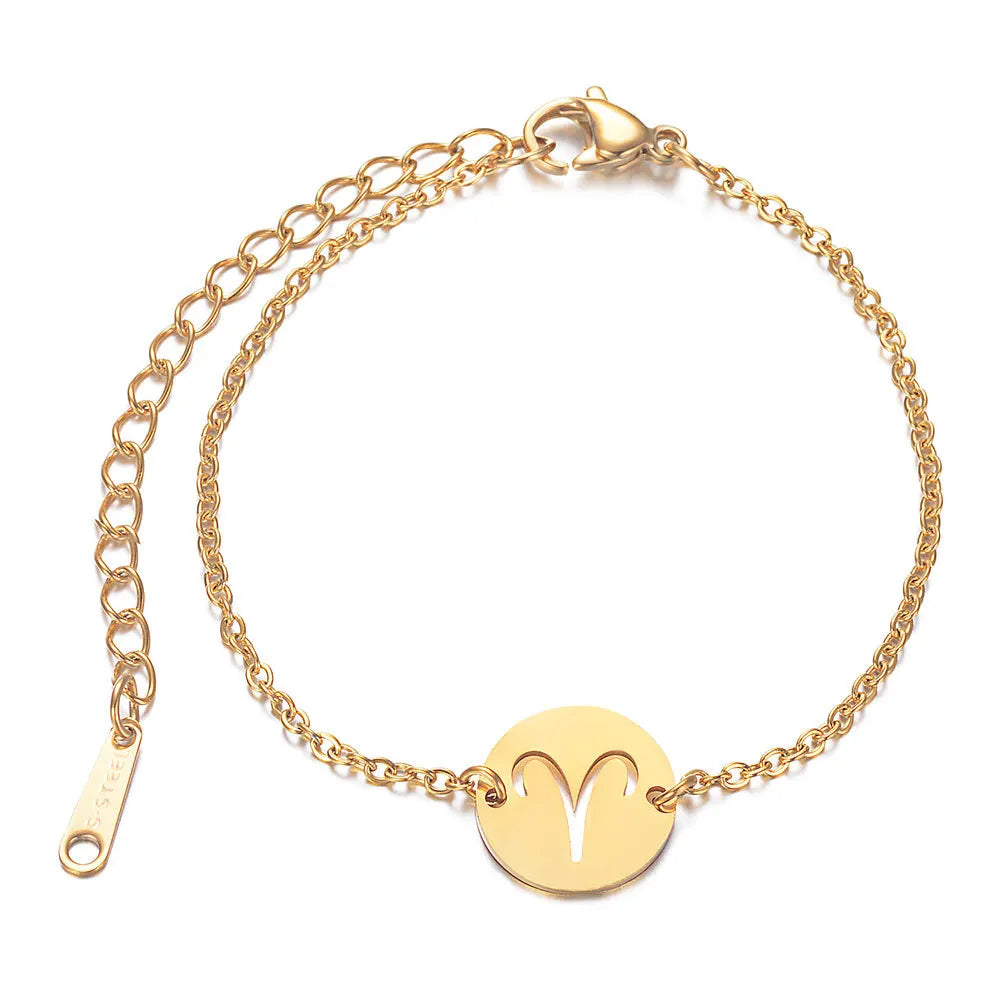 Bracelet with Astrological Zodiac Sign Aries Pendant