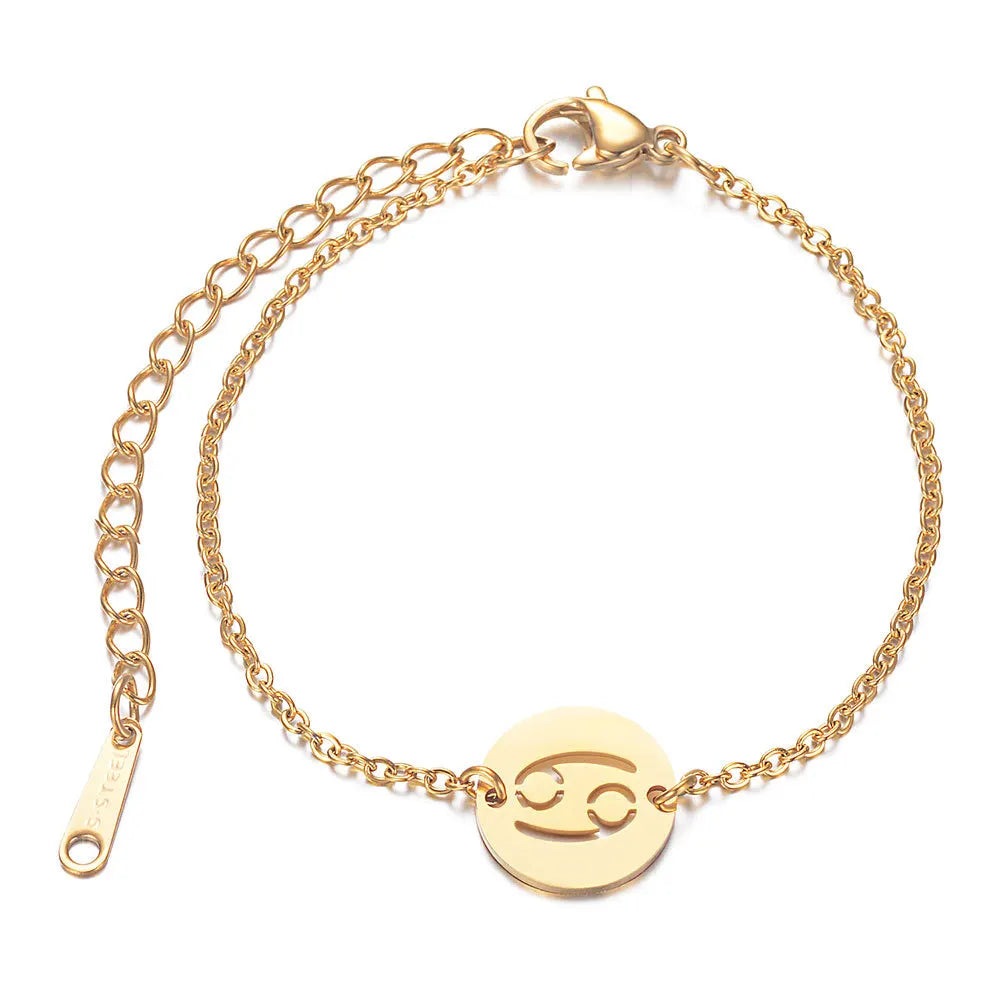 Bracelet with Astrological Zodiac Sign Cancer Pendant
