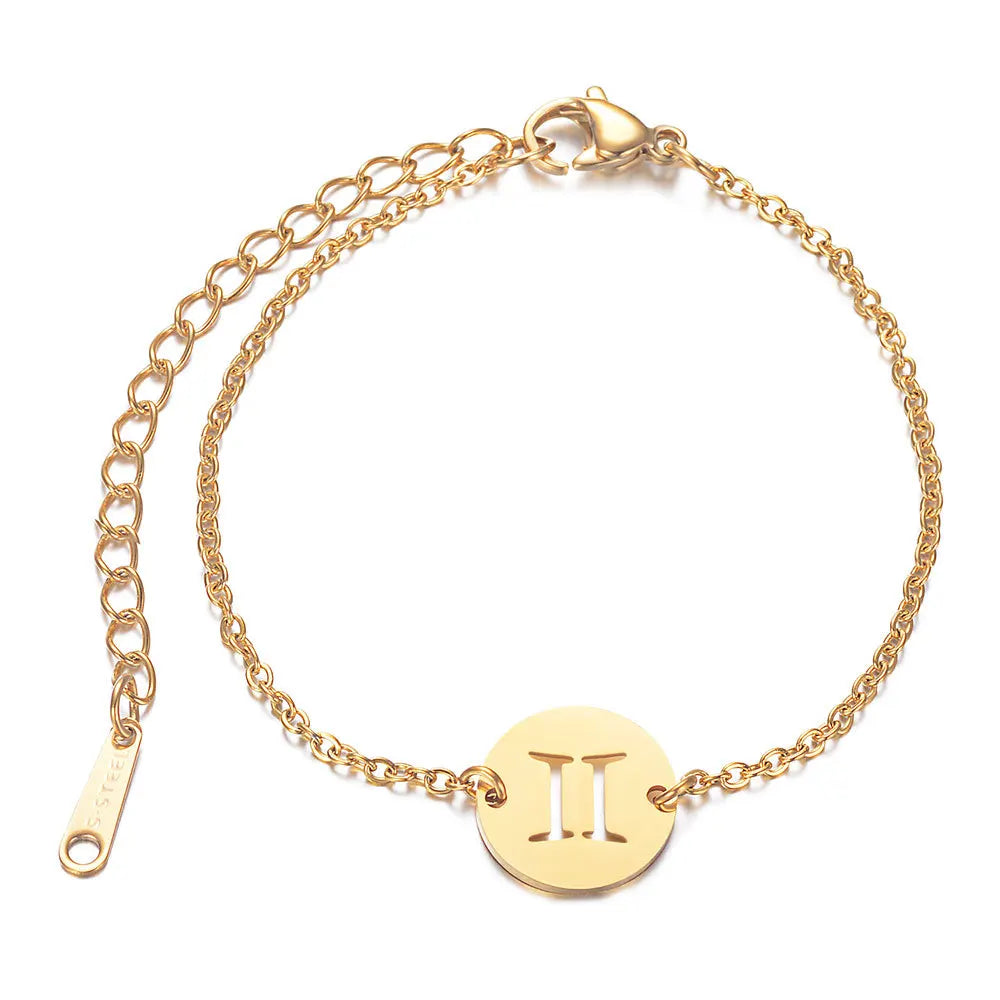 Bracelet with Astrological Zodiac Sign Gemini Pendant