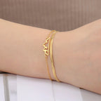 Bracelet avec Pendentif Montagne pour Femme or