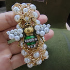 Bracelet avec perles abeille vert
