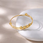 Bracelet with Anti-Stress Rotating Beads for Men or Women gold