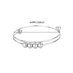 Bracelet with Anti-Stress Rotating Beads for Men or Women silver