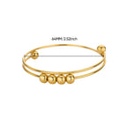 Bracelet with Anti-Stress Rotating Beads for Men or Women gold