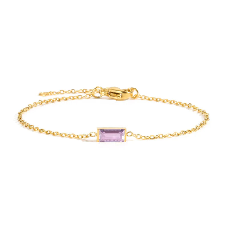 Bracelet with Colored Birthstone