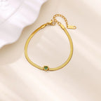 Bracelet avec pierre de naissance en forme de cœur