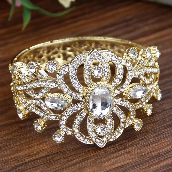 Bracelet avec strass et pierres arabe musulman mariage blanc