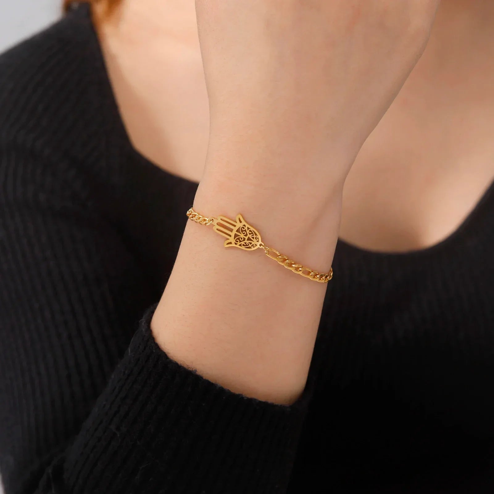Bracelet avec main de Fatma doré ou argenté arabe or