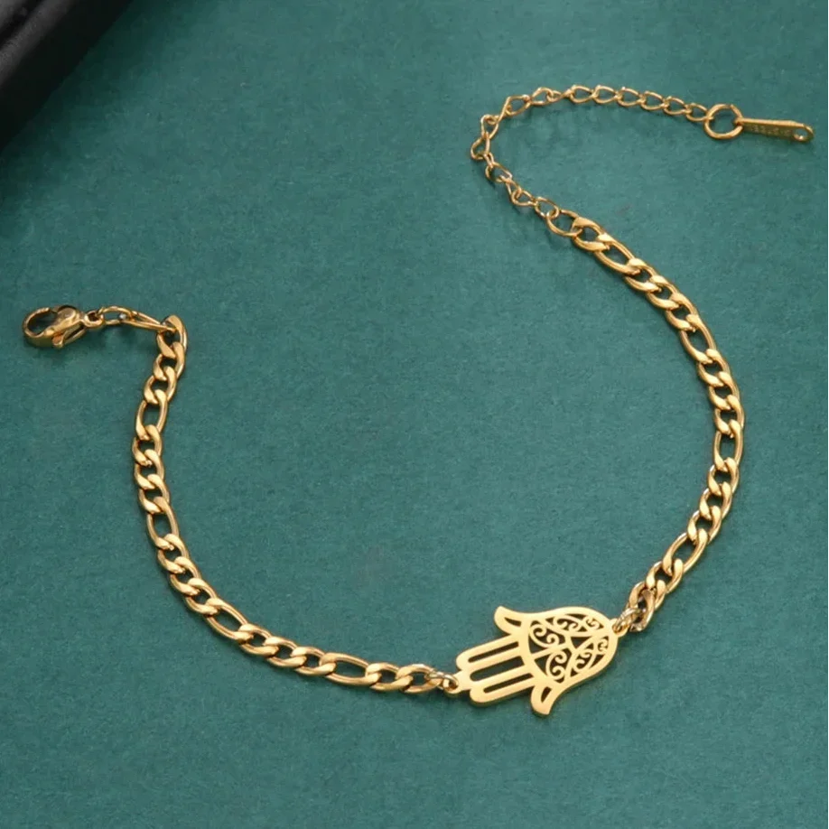 Bracelet avec main de Fatma doré ou argenté arabe or
