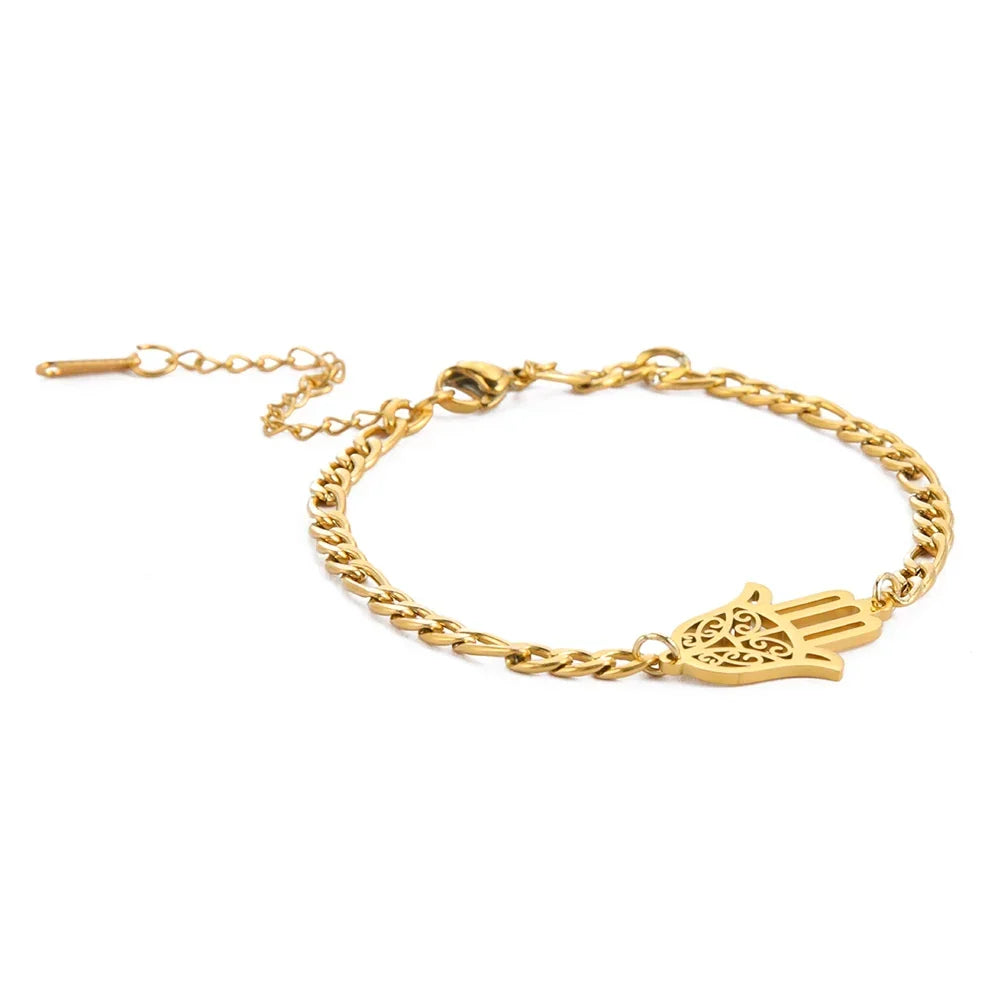 Bracelet avec main de Fatma doré ou argenté arabe or