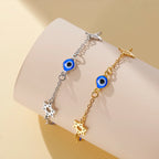Bracelet avec symboles de protection oeil bleu, Chai et l'étoile de David