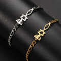 Bracelet avec symboles juifs Menorah et l'étoile de David or