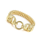 Bracelet with Skull Heads for Men gold