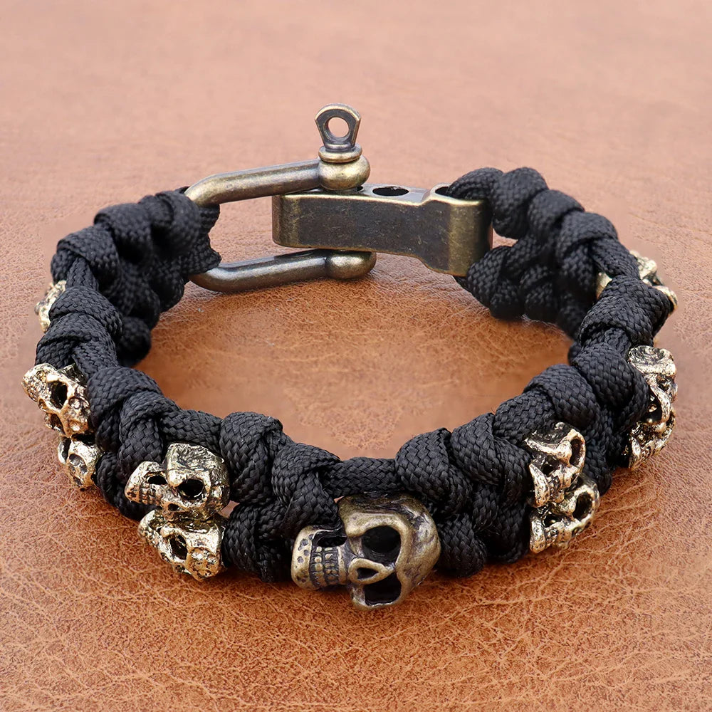 Bracelet with Black Skull Heads