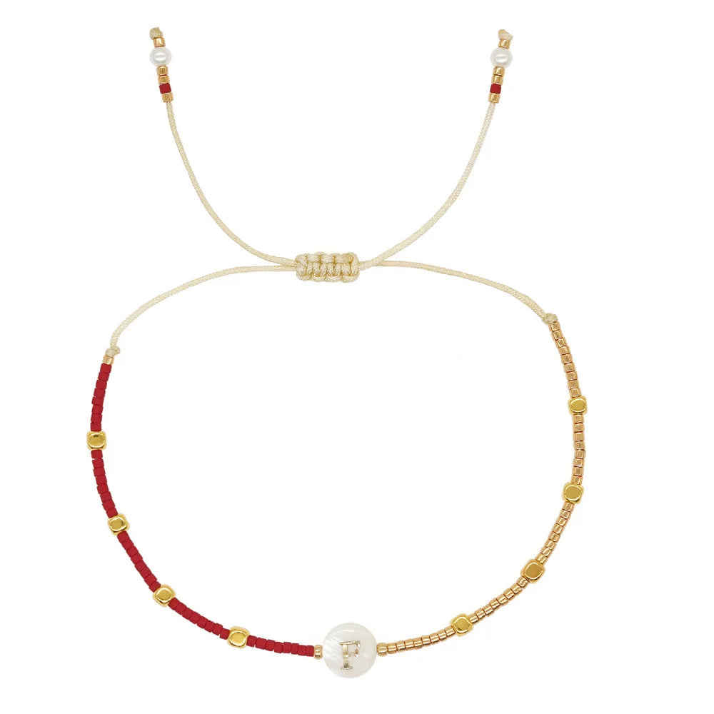 Bracelet bicolore initiale p